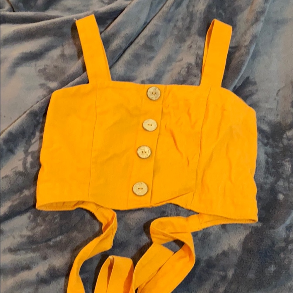 papaya orange crop top